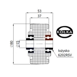 Koło fi. 80 mm otw.15mm, N:...