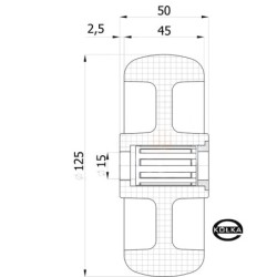 Koło fi. 125 mm otw.15mm,...