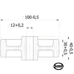 Koło fi. 100 mm otw.12mm, N: 120kg ł.ślizg / 19B