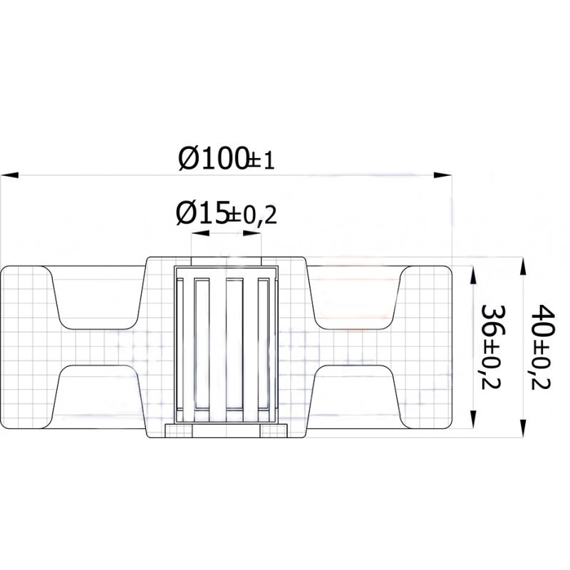 Koło fi. 100 mm otw.12mm, N:120kg ł.wałecz / 10BZ