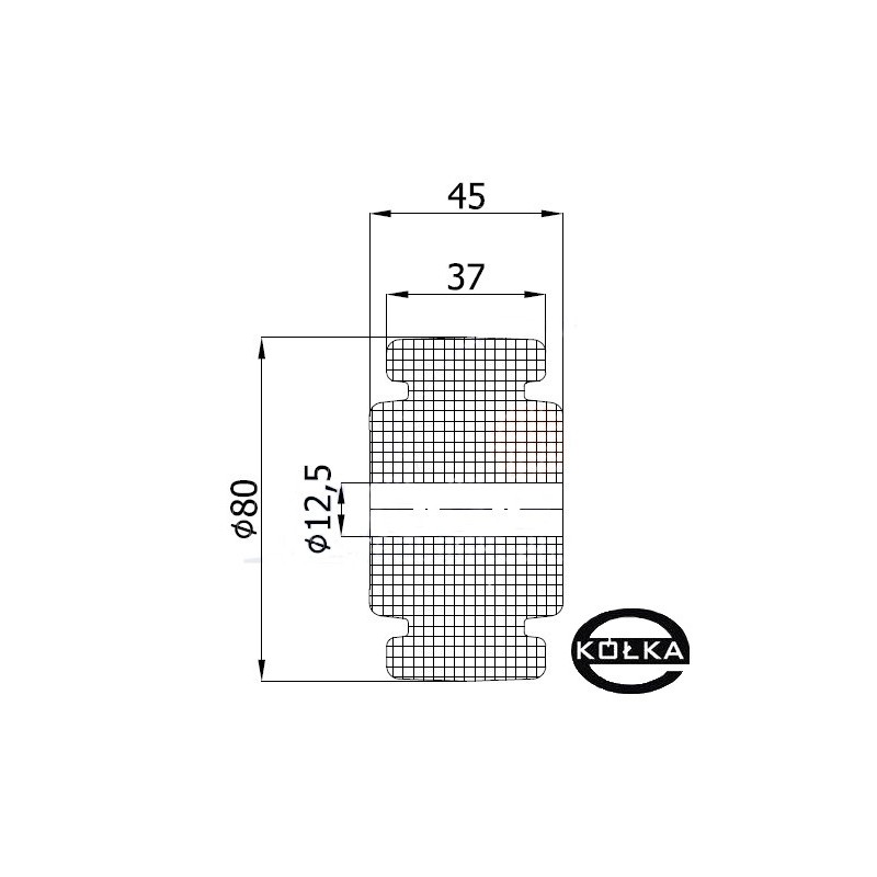 Koło fi. 80 mm otw.12,5mm, N: 400kg / 9BN