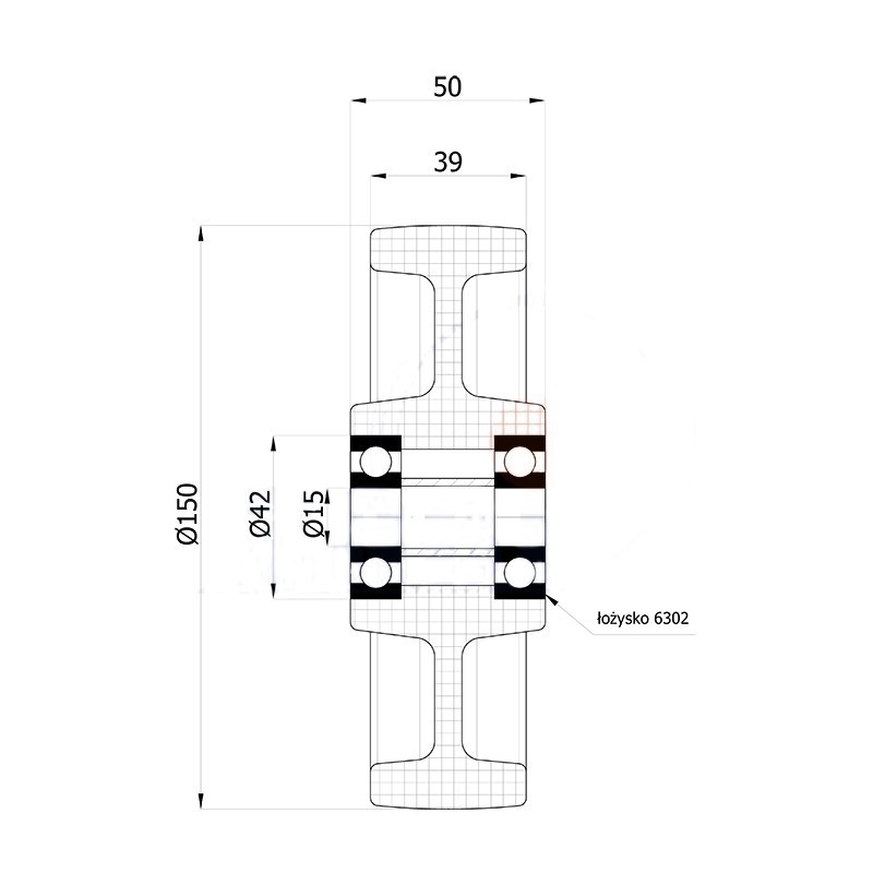 Koło fi. 150 mm otwór 15mm / 70BN/15