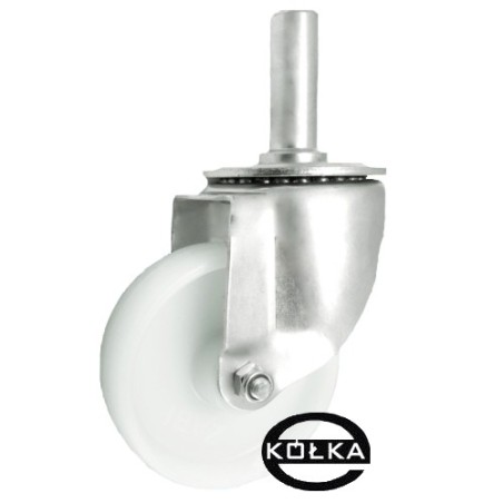 Koło fi. 125 mm w obudowie skrętnej z bolcem 25, N: 150kg / 24B*25