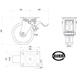 Koło fi. 160 mm w obudowie...