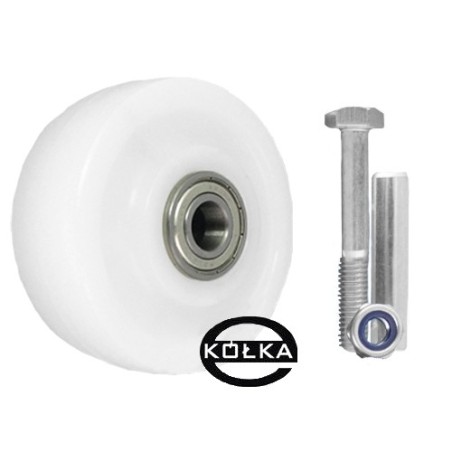 Koło fi. 100 mm tworzywowe + zestaw montażowy, N: 400kg / 11BN