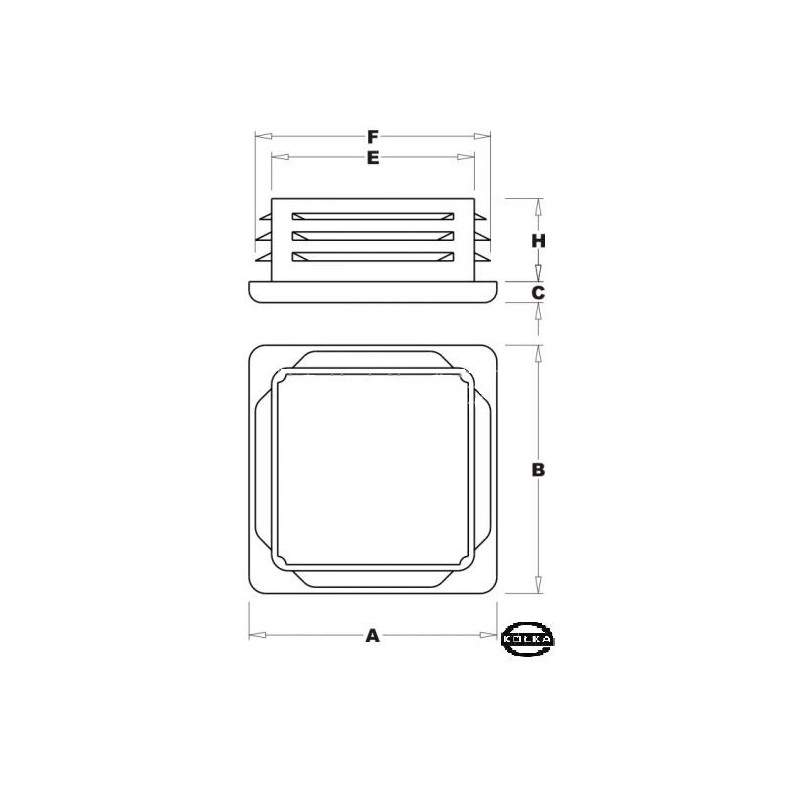 Zaślepka kwadratowa 100x100mm 1szt. Czarna