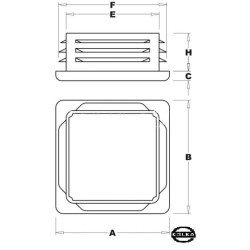 Zaślepka kwadratowa 15x15mm  1szt. Czarna