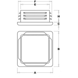 Zaślepka kwadratowa 80x80mm 1szt. Czarna