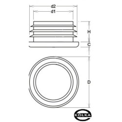 Zaślepka okrągła fi. 1 1/2" (48,3mm) 10szt. Czarna