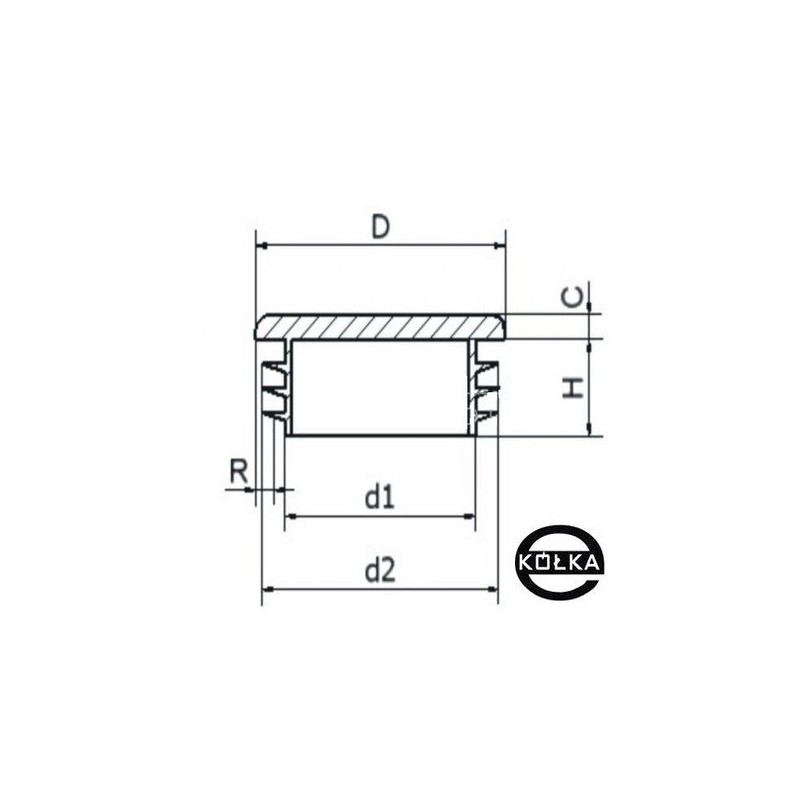 Zaślepka okrągła fi.70mm 100szt. Czarna