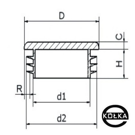 Zaślepka okrągła fi.70mm 100szt. Czarna