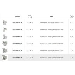 Mocowanie boczne profilu 60x60 / MB PROF 60X60