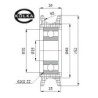 Rolka fi. 52mm tworzywowa profilowana ułożyskowana  C52/10Ł/15