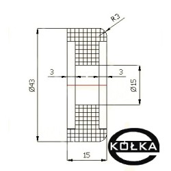 rolka tworzywowa d-43mm otw.15mm