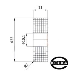 Rolka tworzywowa d-33 mm / RB-33W