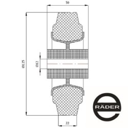 Koło fi. 125 mm tworzywowo-gumowe  / 29T
