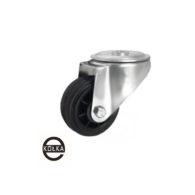 Koło fi. 80 mm tworzywowo-gumowe w obud. z otworem / 8T Koło fi. 80 mm tworzywowo-gumowe w obud. z otworem / 8T