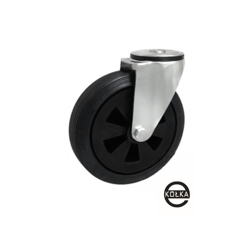 Koło fi. 200 mm tworzywowo-gumowe w obud. z otworem / 67T Koło fi. 200 mm tworzywowo-gumowe w obud. z otworem / 67T