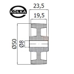 M50B/8 : Koło fi. 50 mm meblowe, tworzywowe, N: 40kg / M50B/8
