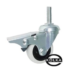 Koło fi. 50 mm skrętne z hamulcem, trzpień M8 N: 40kg / M54TH*M8