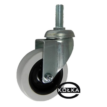 Koło fi. 75 mm skrętne, trzpień M12 N: 70kg / M74T*M12