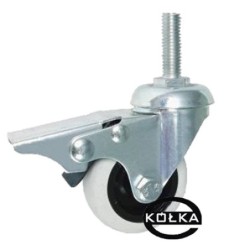 Koło fi. 50 mm skrętne z hamulcem, trzpień M10 N: 40kg / M54TH*M10