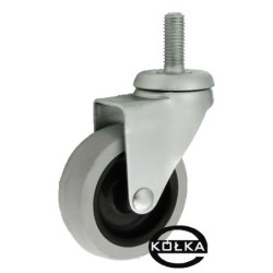 M64T*M12 : Koło fi. 64 mm meblowe w obud. skrętnej z trzpieniem M12, tworzywo-guma, N: 40kg / M64T*M12