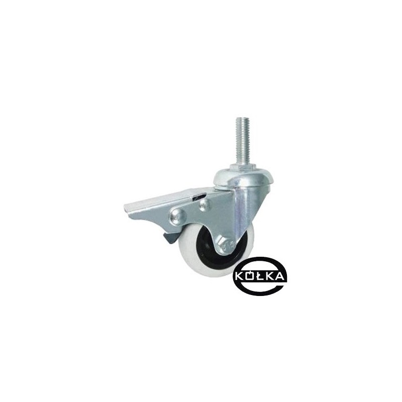 Koło fi. 50 mm skrętne z hamulcem, trzpień M12 N: 40kg / M54TH*M12