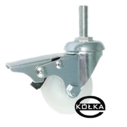 Koło fi. 50 mm skrętne z hamulcem, trzpień M10 N: 40kg / M54BH*M10