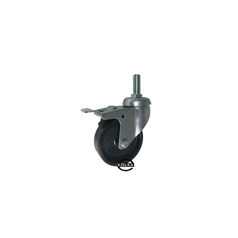 Koło fi. 75 mm skrętne z hamulcem, trzpień M10 N: 70kg / M74BH*M10 Koło fi. 75 mm skrętne z hamulcem, trzpień M10 N: 70kg / M74BH*M10