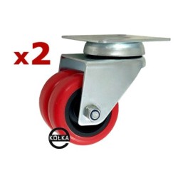 M52TPU2-M52TPUH2 : ZESTAW 4szt. KÓŁ MEBLOWYCH fi.50mm TANDEM skrętnych + z hamulcem / M52TPU2-M52TPUH2