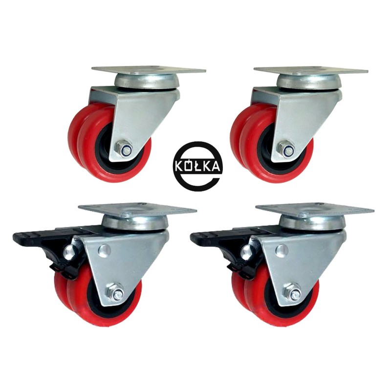 M52TPU2-M52TPUH2 : ZESTAW 4szt. KÓŁ MEBLOWYCH fi.50mm TANDEM skrętnych + z hamulcem / M52TPU2-M52TPUH2 M52TPU2-M52TPUH2 : ZESTAW 4szt. KÓŁ MEBLOWYCH fi.50mm TANDEM skrętnych + z hamulcem / M52TPU2-M52TPUH2