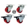 M52TPU2-M52TPUH2 : ZESTAW 4szt. KÓŁ MEBLOWYCH fi.50mm TANDEM skrętnych + z hamulcem / M52TPU2-M52TPUH2