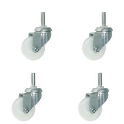 M54B*M8-4 : Koło fi. 50 mm meblowe w obud. Skrętnej z trzpieniem M8, tworzywowe  - 4 szt. / M54B*M8-4