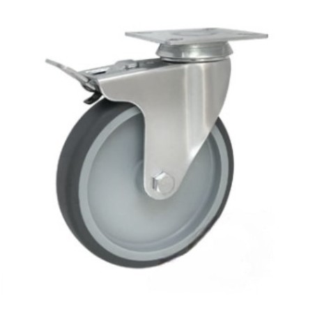 Koło fi. 125 mm, skrętne z ham. N: 120kg / M25TH
