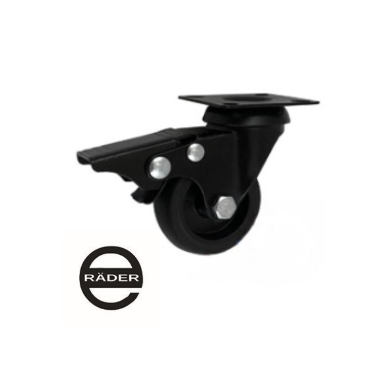 Koło fi. 50 mm, skrętne z ham. N: 40kg CZARNE / M52TCH Koło fi. 50 mm, skrętne z ham. N: 40kg CZARNE / M52TCH