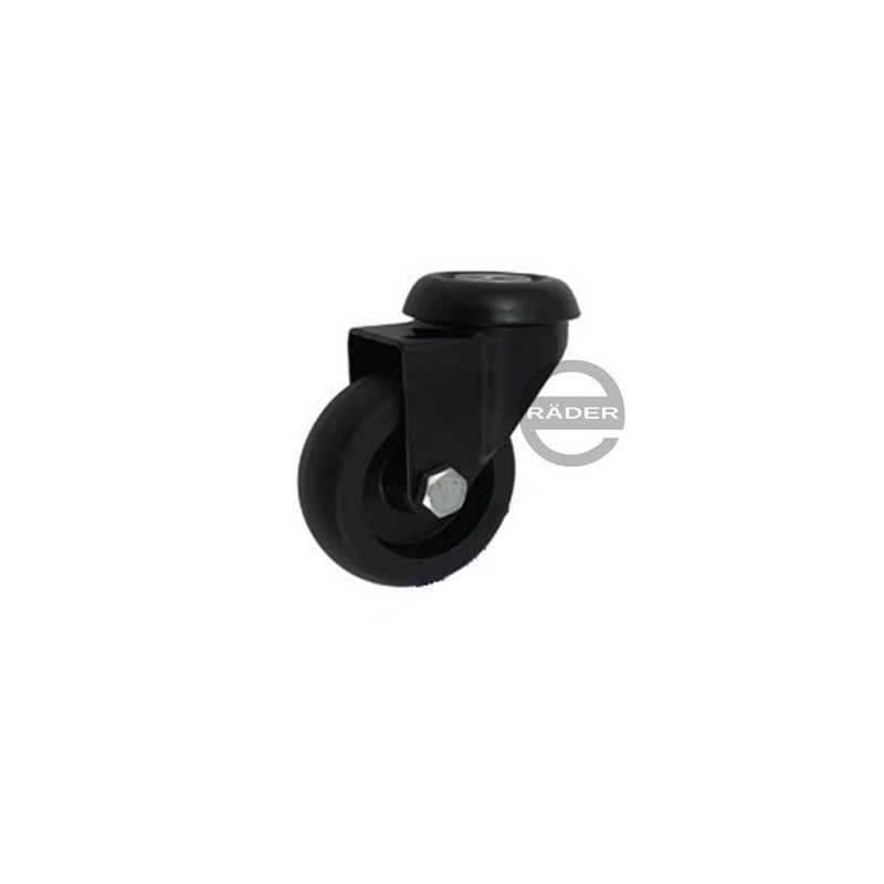 Koło fi. 50 mm skrętne z otworem N: 40kg CZARNE / M57TC