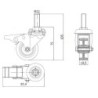 Koło fi. 50 mm skrętne z hamulcem, trzpień M12 N: 40kg / M54BH*M12