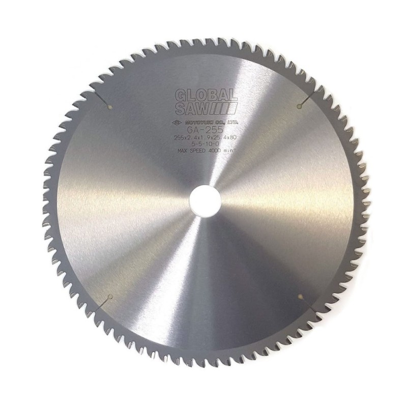 Piła tarczowa do cięcia aluminium GLOBAL SAW 255 x 2,4/1,9 x 25,4mm / 80z CERMET