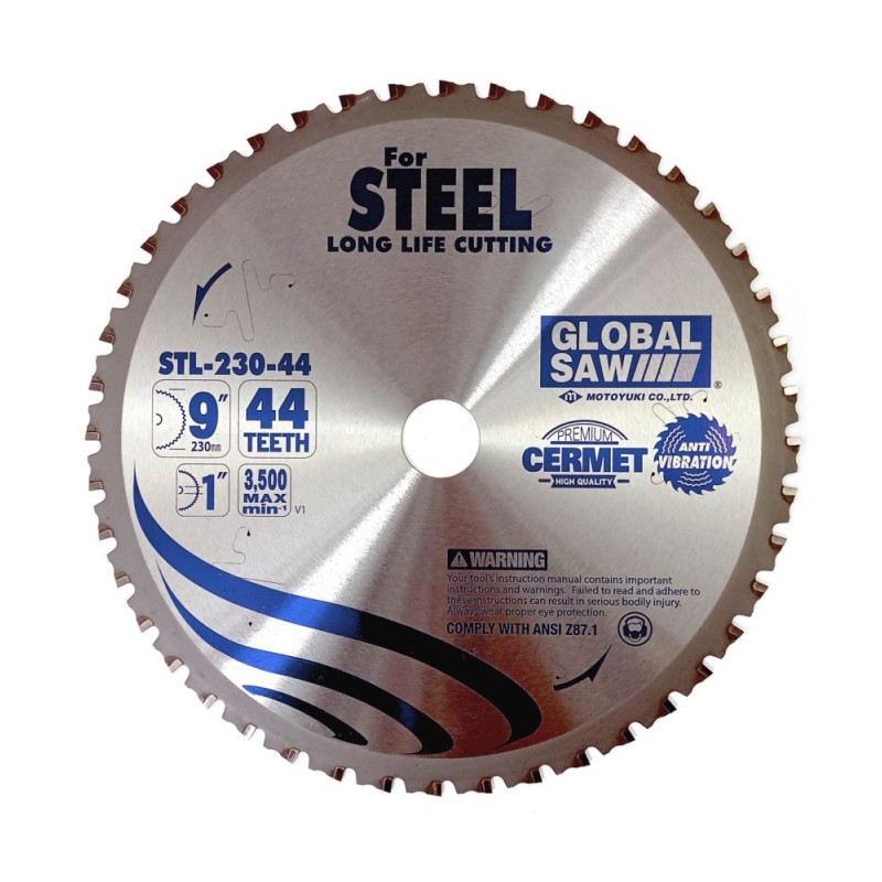 Piła tarczowa do cięcia stali GLOBAL SAW 230 x 25,4mm / 44z CERMET