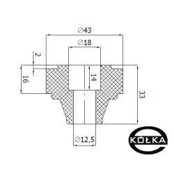 Rolka poliuretanowa, d-43mm, prow.do bramy/RP-43