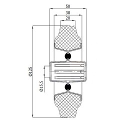 21 : Koło fi. 125 mm metalowo-gumowe z zest. montażowym / 21