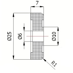 Rolka fi. 25 mm tworzywowa, do bram / RB-25W