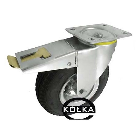 Koło fi. 225 mm pneumatyczne w obudowie skrętnej z ham. 2.80/2.50-4 4PR N: 100kg / 2255MŁH