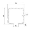 Profil bramowy 50x50 x2,5mm dł. 5m / 16kg