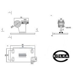 Wózek 3-rolkowy stały, 3 rolki metalowe,bez regulacji wysokości, do profilu 30x30x2 mm / 3M-30