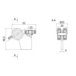 Wózek 3-rolkowy z płaskownikiem, 3 rolki metalowe, do profilu 30x30x2 / G-3MM-30