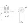 Zestaw do drzwi przesuwnych: szyna 3m 40x40x2mm + 4 wózki P-2T