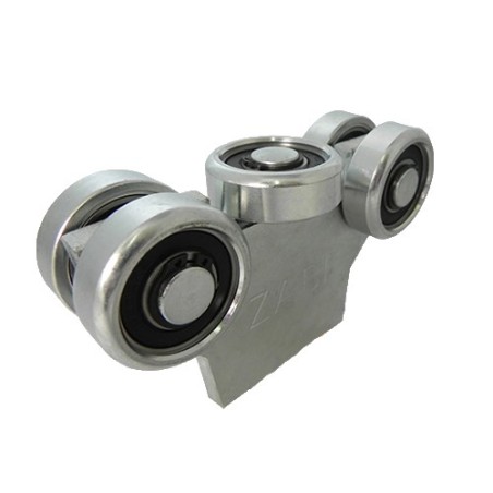 Wózek 5-rolkowy z płaskownikiem, do profilu 50x50x2,5, 5 rolek metalowych / G-5MM-50