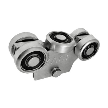 Wózek 5-rolkowy z płaskownikiem, do profilu 50x50x2,5 mm, 5 rolek metalowych / WG-5MM-50